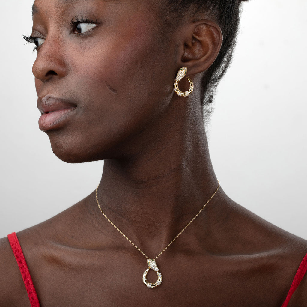 Collar serpiente circonitas