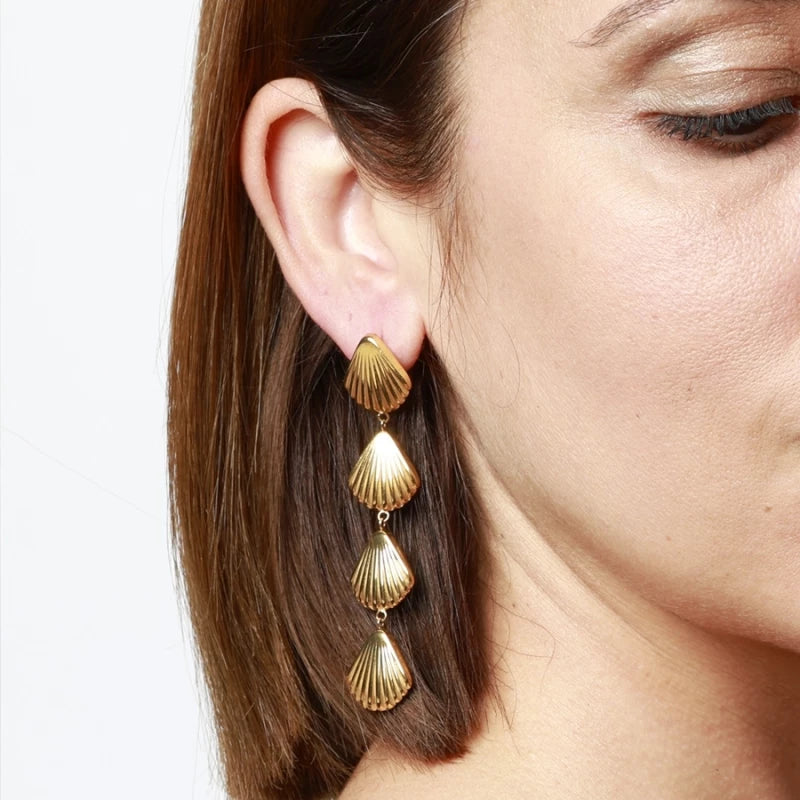 Pendientes conchas largo