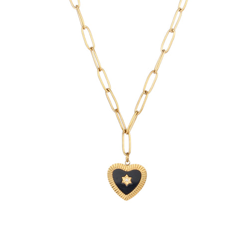 Collar corazón negro