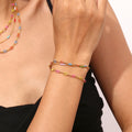 Pulsera eslabon fino rosa