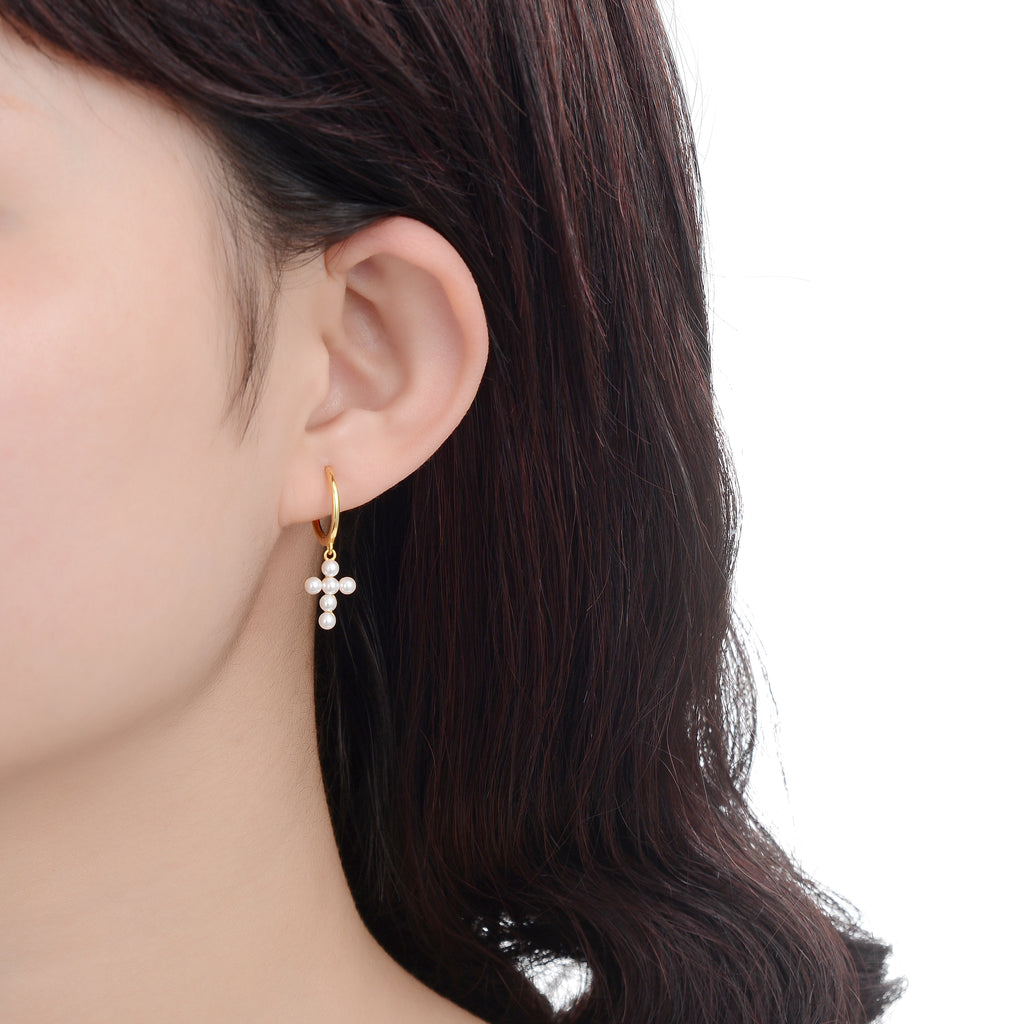 Pendientes aro perla