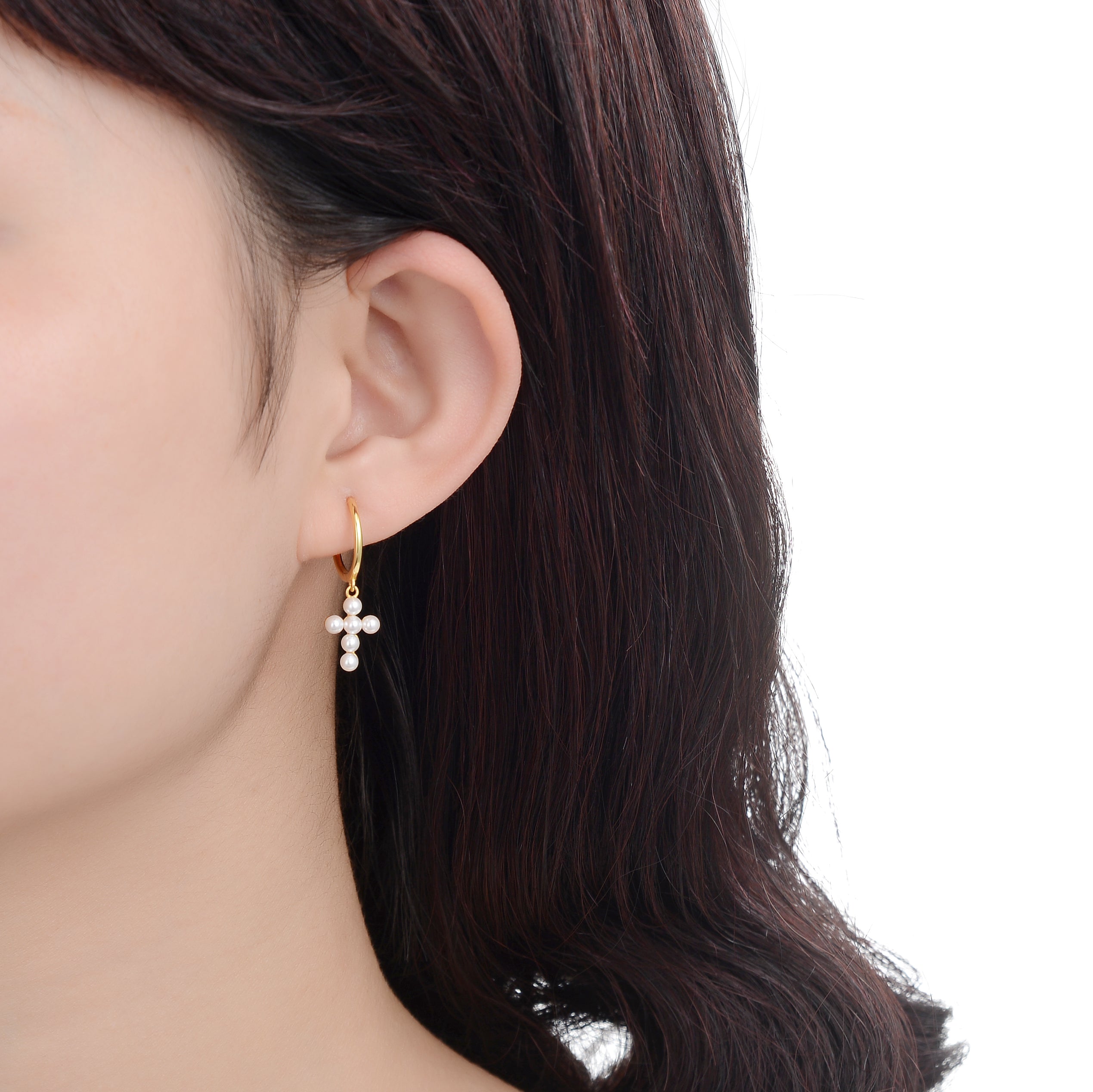 Pendientes aro perla