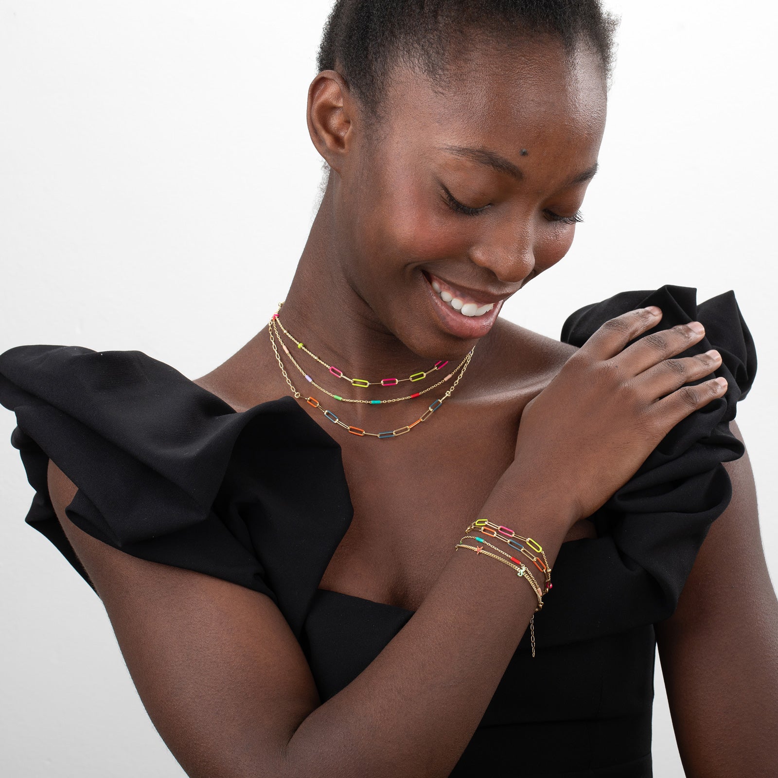 Collar eslabon multicolor