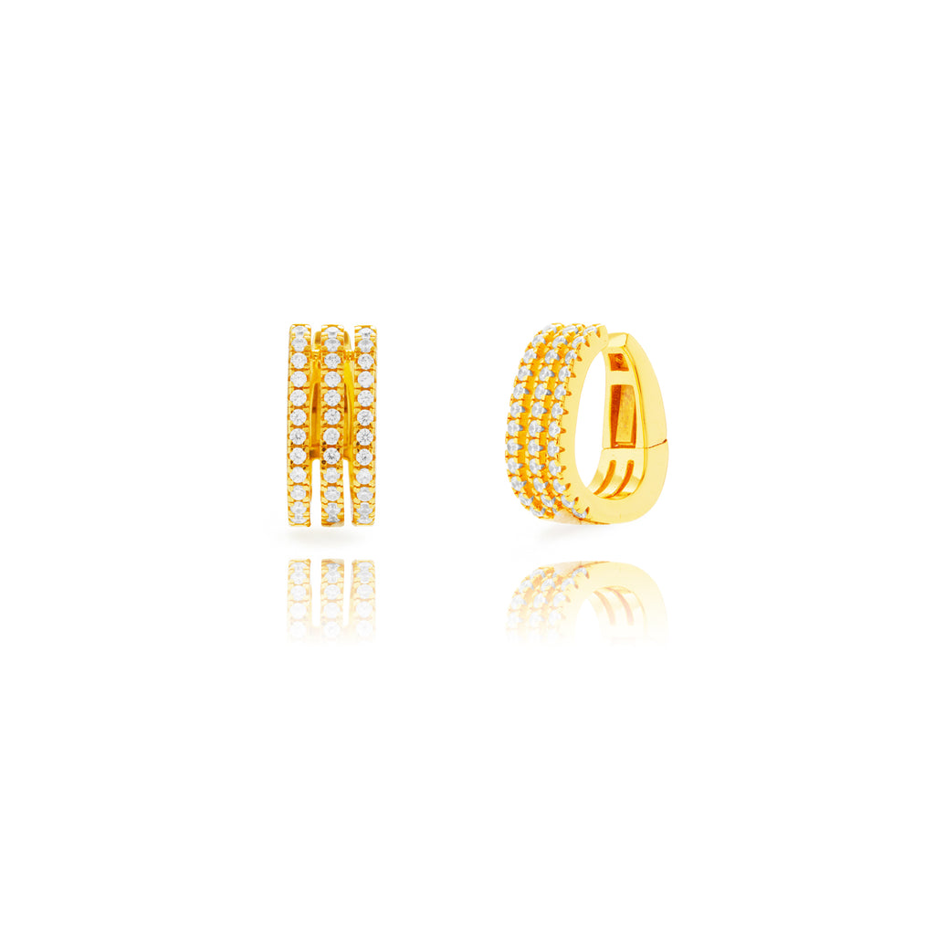 Pendientes Earcuff triple circonita