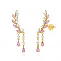 Pendientes pluma colgante circonitas.