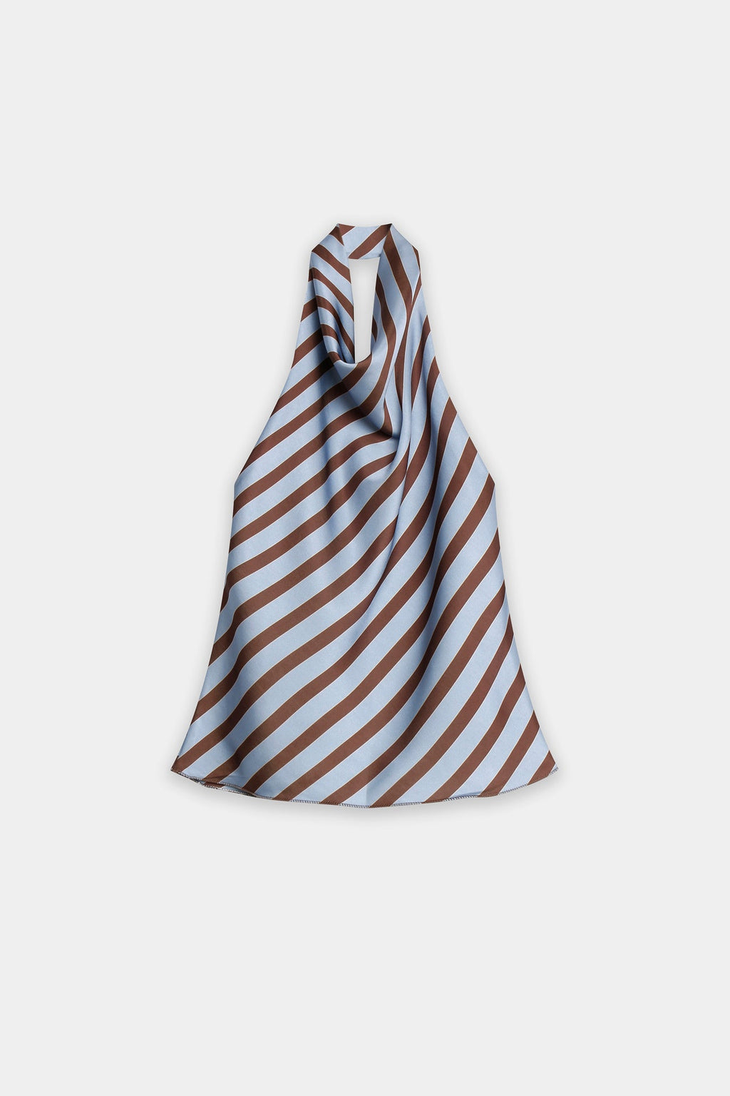 Top satinado rayas azul